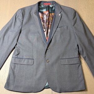 Ted Baker Charcoal Blazer with Satin Patterned Lining